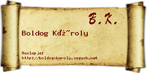 Boldog Károly névjegykártya